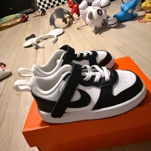 Kids White and Black Nikes